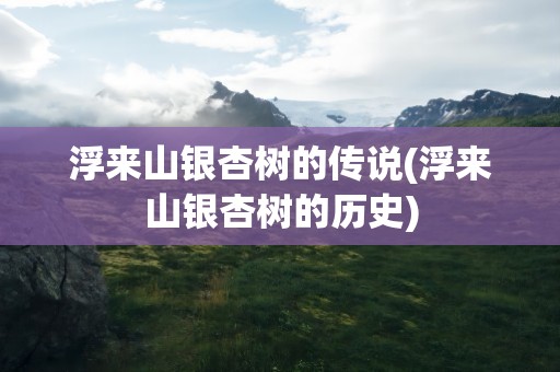 浮来山银杏树的传说(浮来山银杏树的历史)