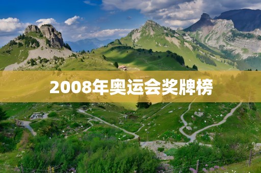 2008年奥运会奖牌榜