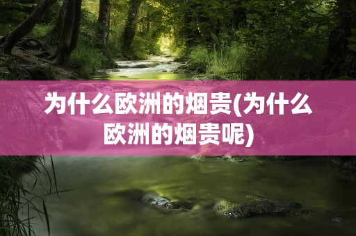 为什么欧洲的烟贵(为什么欧洲的烟贵呢)