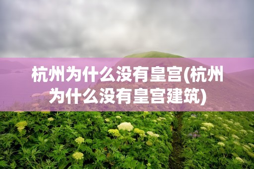 杭州为什么没有皇宫(杭州为什么没有皇宫建筑)