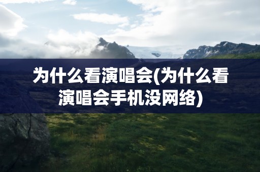 为什么看演唱会(为什么看演唱会手机没网络)