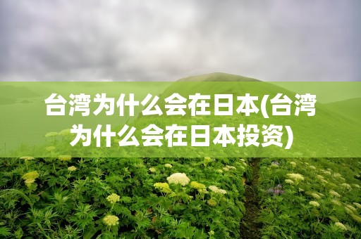 台湾为什么会在日本(台湾为什么会在日本投资)