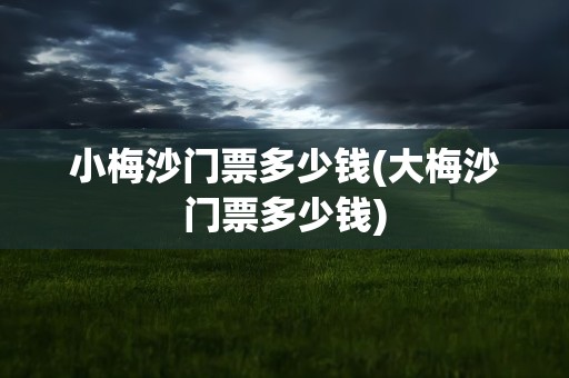 小梅沙门票多少钱(大梅沙门票多少钱)