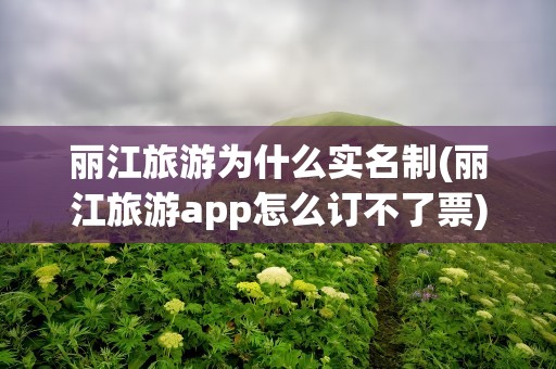 丽江旅游为什么实名制(丽江旅游app怎么订不了票)