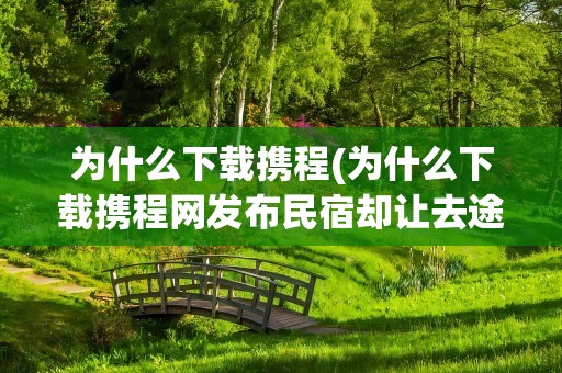为什么下载携程(为什么下载携程网发布民宿却让去途家民宿上发布)