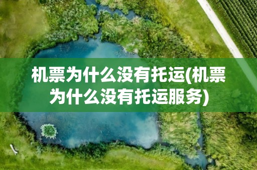 机票为什么没有托运(机票为什么没有托运服务)