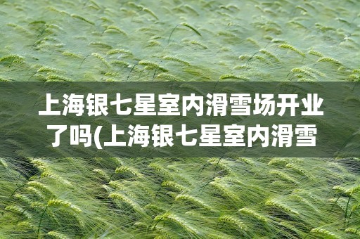 上海银七星室内滑雪场开业了吗(上海银七星室内滑雪场还开吗)