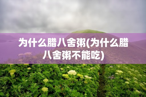 为什么腊八舍粥(为什么腊八舍粥不能吃)
