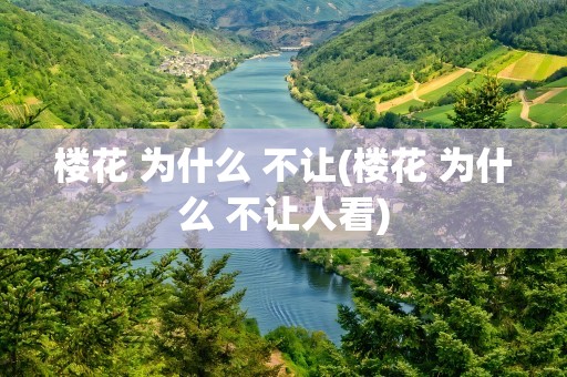 楼花 为什么 不让(楼花 为什么 不让人看)