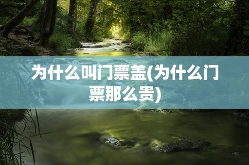 为什么叫门票盖(为什么门票那么贵)