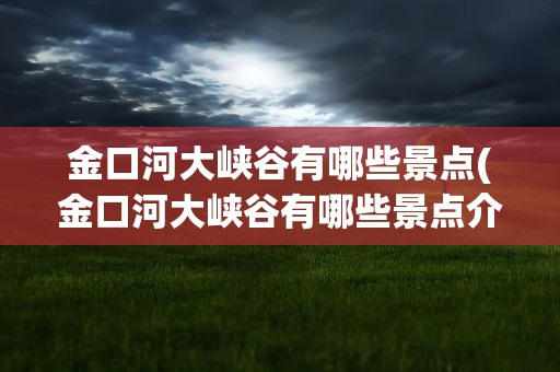 金口河大峡谷有哪些景点(金口河大峡谷有哪些景点介绍)