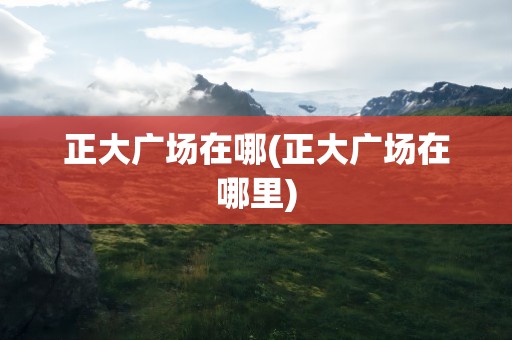 正大广场在哪(正大广场在哪里)