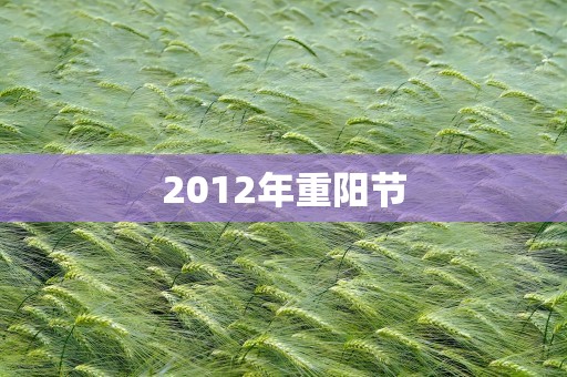 2012年重阳节
