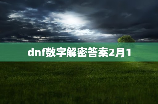 dnf数字解密答案2月1