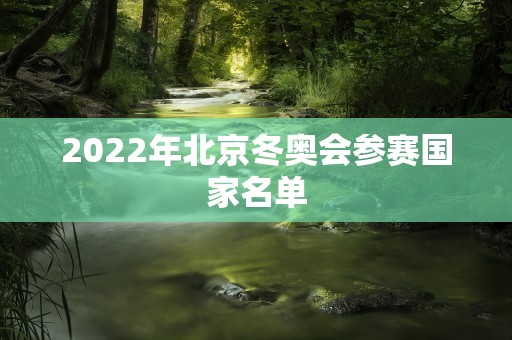 2022年北京冬奥会参赛国家名单