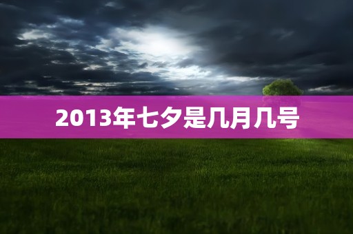 2013年七夕是几月几号