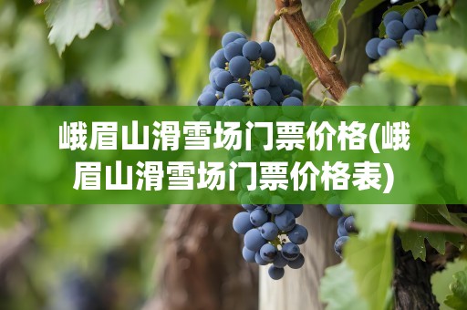 峨眉山滑雪场门票价格(峨眉山滑雪场门票价格表)
