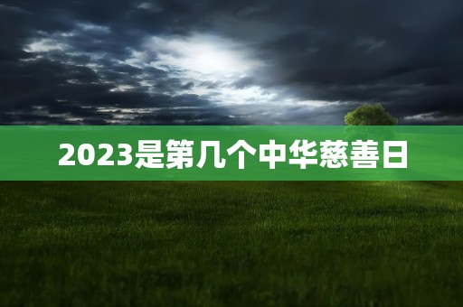 2023是第几个中华慈善日