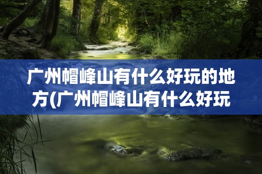 广州帽峰山有什么好玩的地方(广州帽峰山有什么好玩的地方吗)