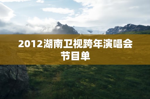 2012湖南卫视跨年演唱会节目单