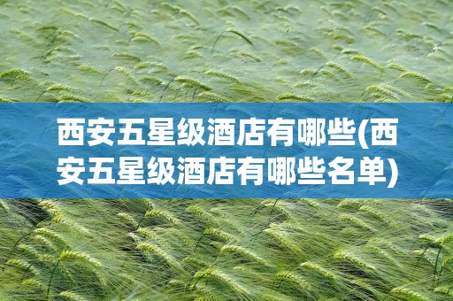 西安五星级酒店有哪些(西安五星级酒店有哪些名单)