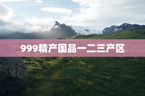 999精产国品一二三产区