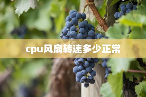cpu风扇转速多少正常