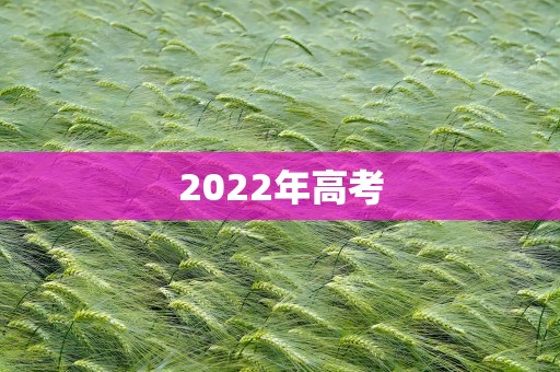 2022年高考