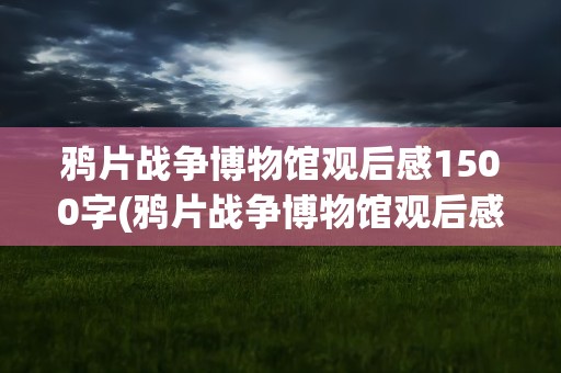 鸦片战争博物馆观后感1500字(鸦片战争博物馆观后感1500字左右)