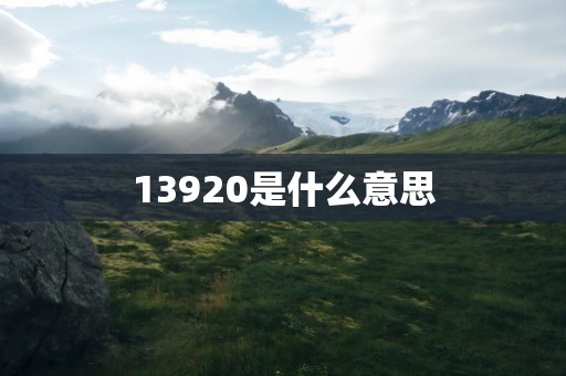 13920是什么意思