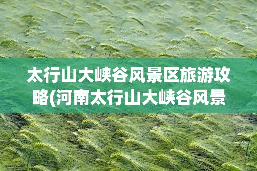 太行山大峡谷风景区旅游攻略(河南太行山大峡谷风景区旅游攻略)