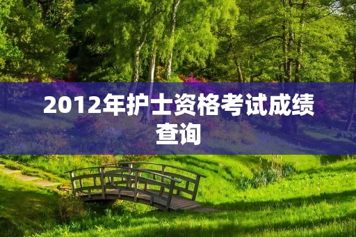 2012年护士资格考试成绩查询