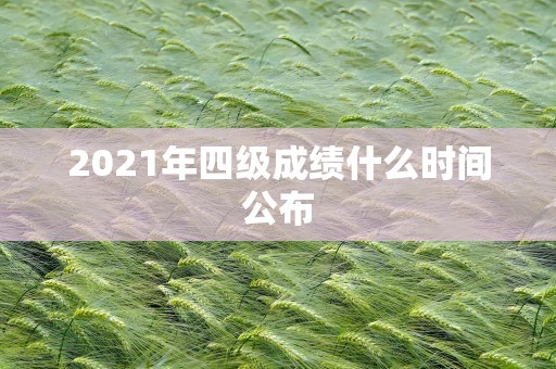 2021年四级成绩什么时间公布