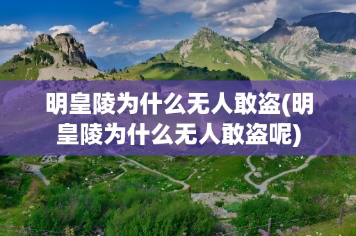 明皇陵为什么无人敢盗(明皇陵为什么无人敢盗呢)