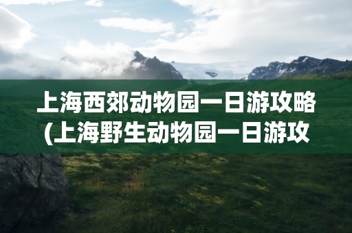 上海西郊动物园一日游攻略(上海野生动物园一日游攻略附游玩路线及必打卡景点)