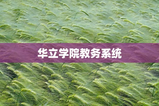 华立学院教务系统