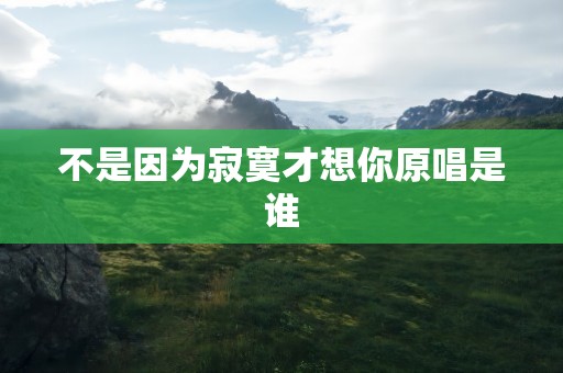不是因为寂寞才想你原唱是谁
