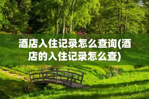 酒店入住记录怎么查询(酒店的入住记录怎么查)
