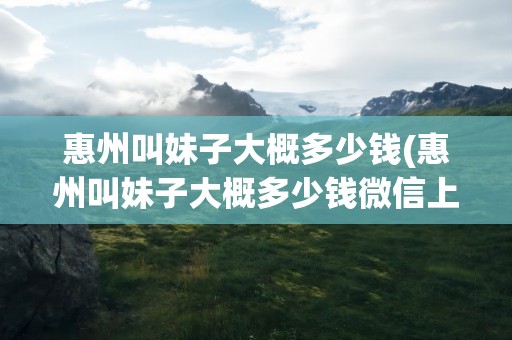 惠州叫妹子大概多少钱(惠州叫妹子大概多少钱微信上聊)
