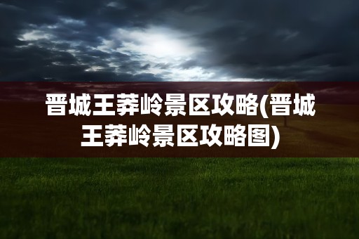 晋城王莽岭景区攻略(晋城王莽岭景区攻略图)
