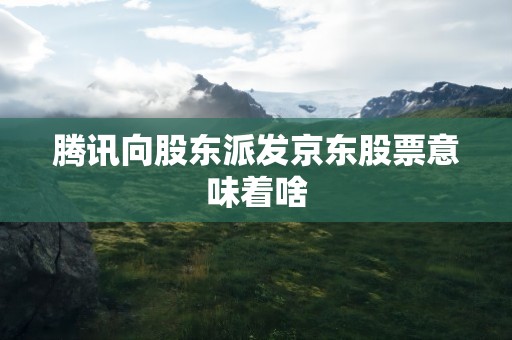 腾讯向股东派发京东股票意味着啥