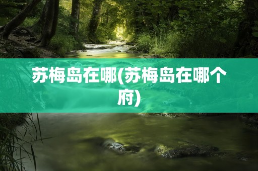 苏梅岛在哪(苏梅岛在哪个府)
