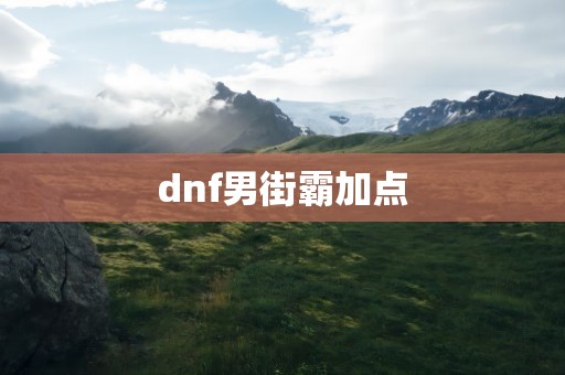 dnf男街霸加点