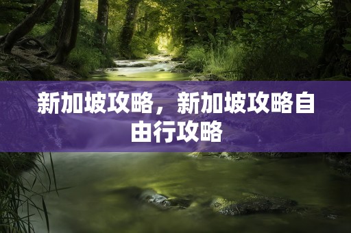 新加坡攻略，新加坡攻略自由行攻略