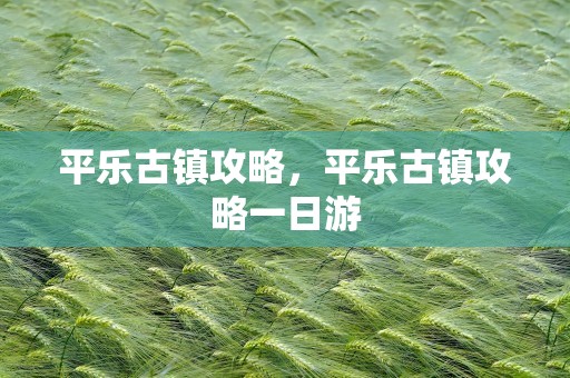 平乐古镇攻略，平乐古镇攻略一日游