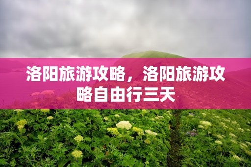 洛阳旅游攻略，洛阳旅游攻略自由行三天