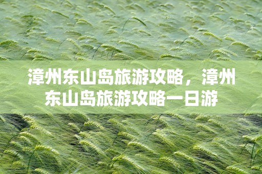 漳州东山岛旅游攻略，漳州东山岛旅游攻略一日游