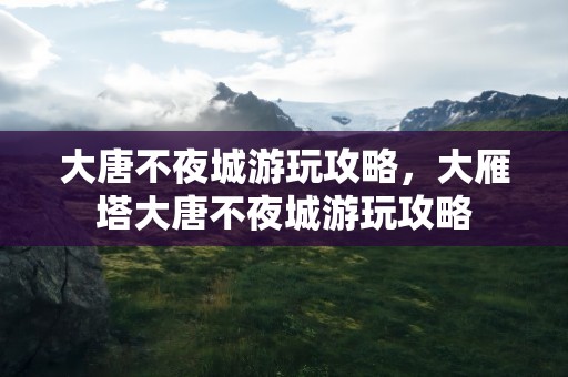 大唐不夜城游玩攻略，大雁塔大唐不夜城游玩攻略