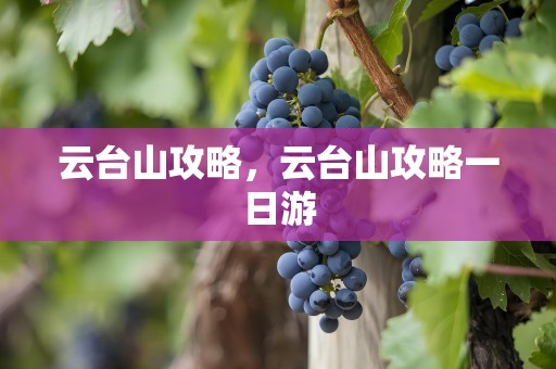 云台山攻略，云台山攻略一日游