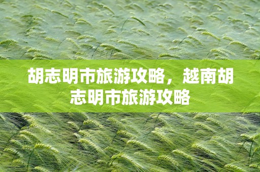 胡志明市旅游攻略，越南胡志明市旅游攻略